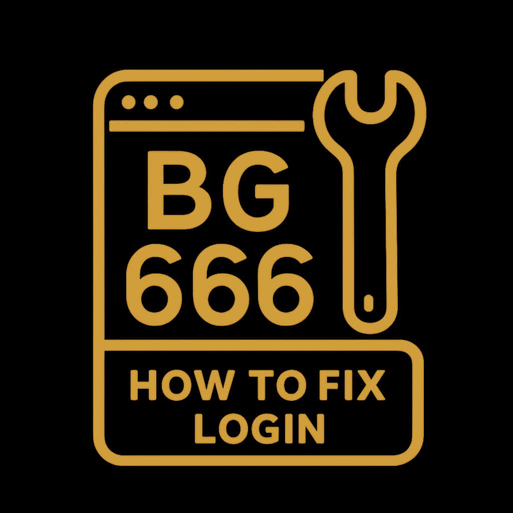 A badge depicting troubleshooting guide for BG 666 login.