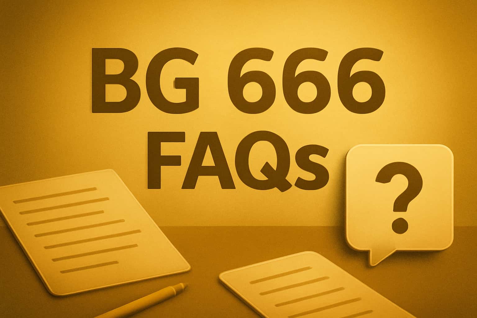 A futuristic representation of BG 666 FAQs with clear text.