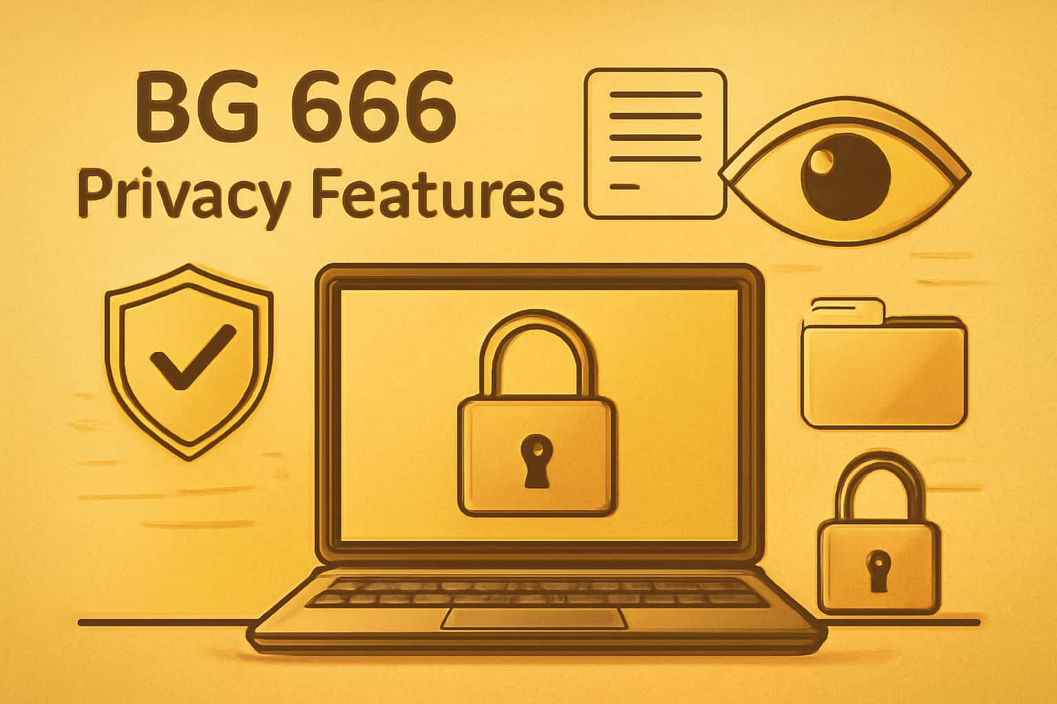 Visual representation of BG 666 Privacy Features with a focus on user data security.