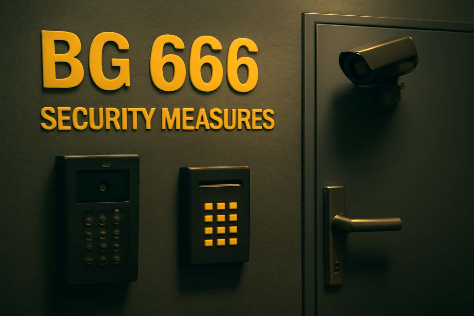 An informative backdrop showcasing important security measures for BG 666.