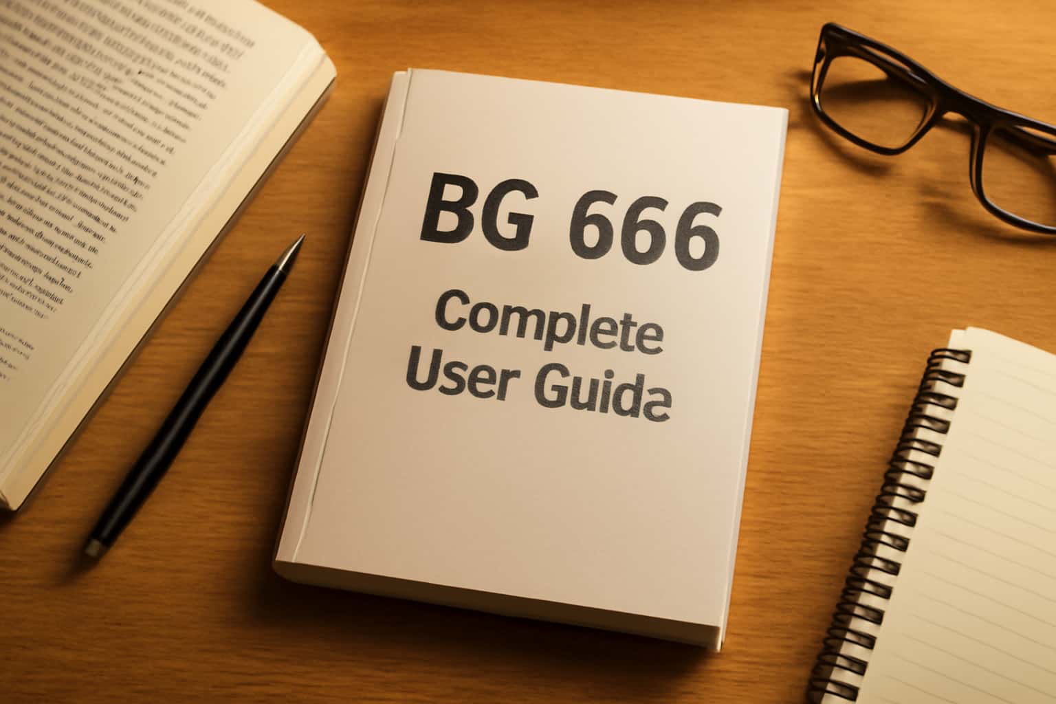 Informational graphic for the Complete BG 666 User Guide with the title clearly displayed.