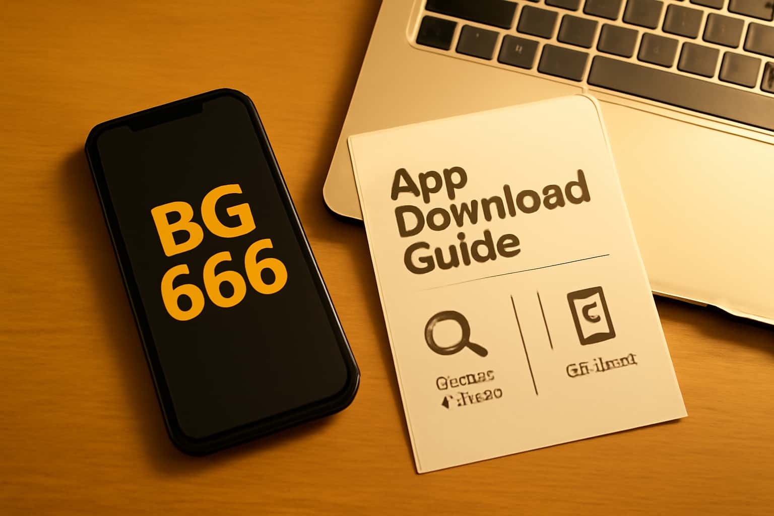 An informational scene depicting the BG 666 App Download Guide.
