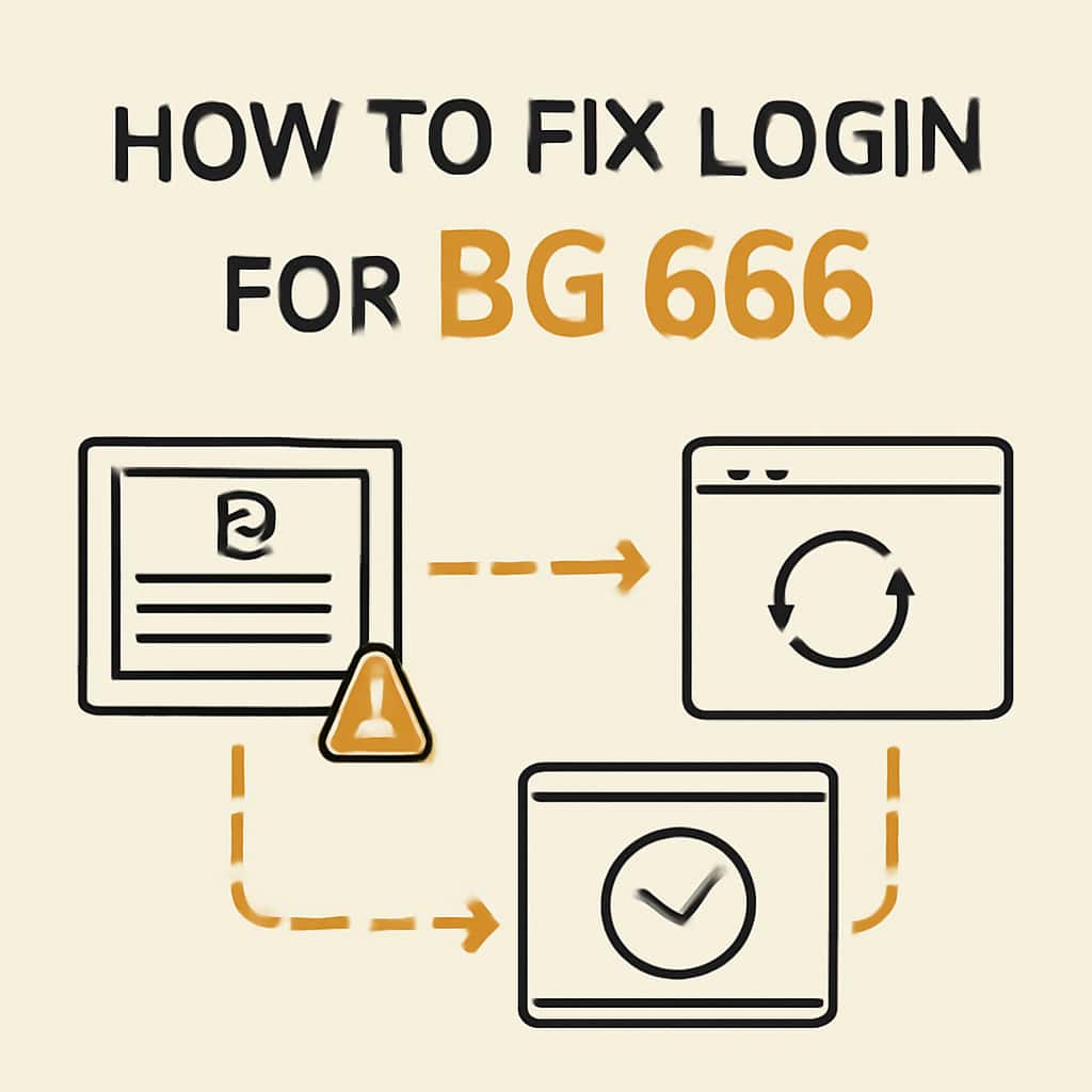 An educational diagram showcasing login troubleshooting for BG 666.