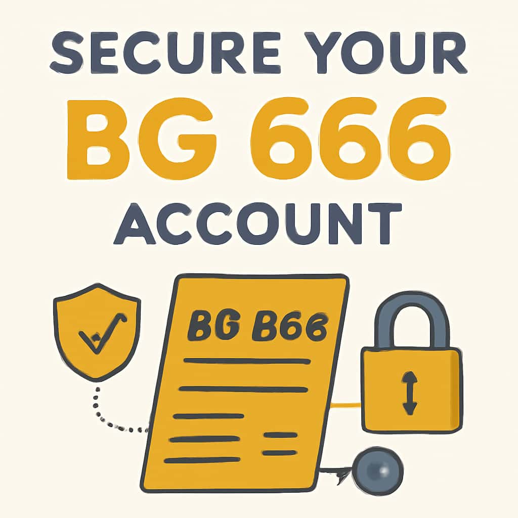 An educational illustration outlining steps for securing a BG 666 account.
