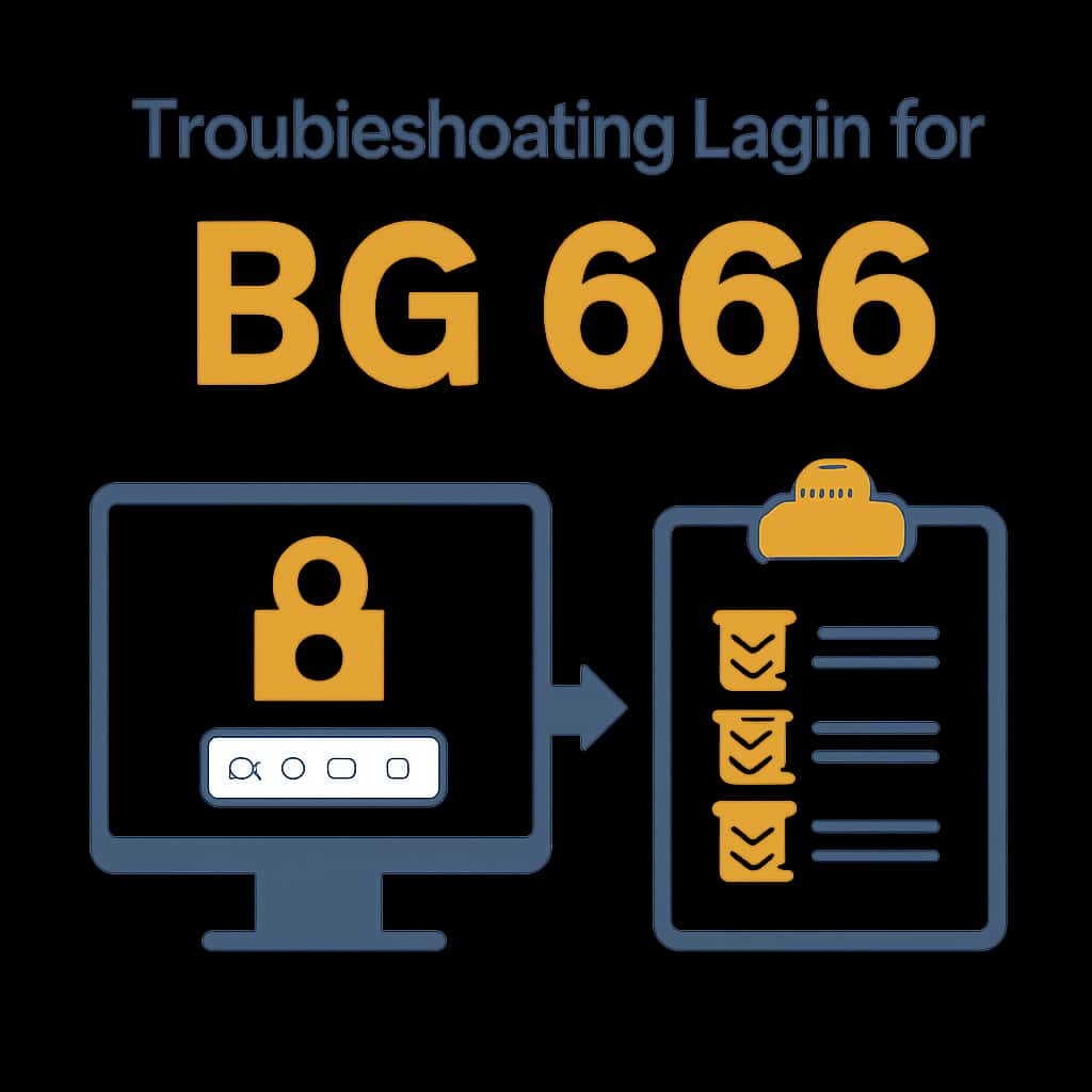 An educational diagram about troubleshooting login for BG 666